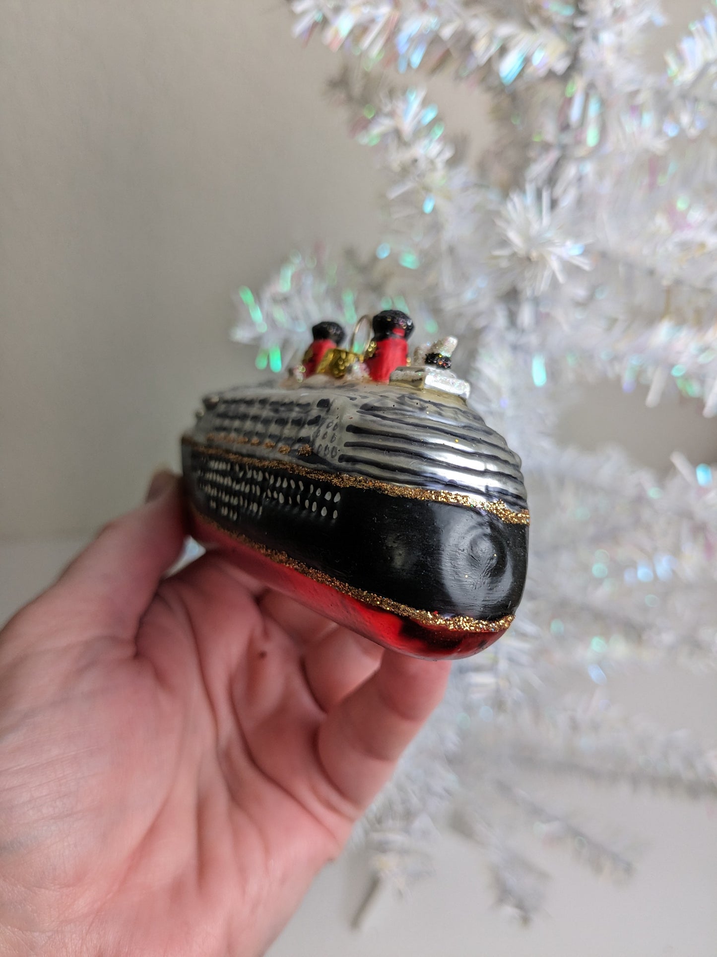 Cruise Ship Glass Christmas Ornament