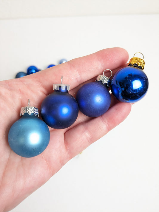 Small Blue Vintage Christmas Ornaments