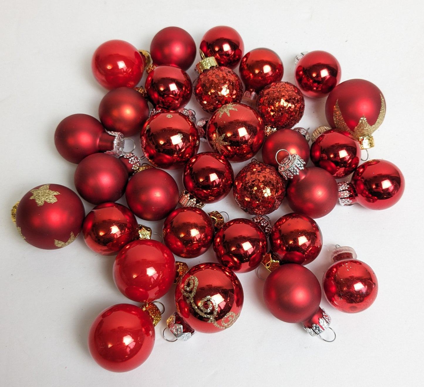 Small Red Glass Vintage Christmas Ornaments