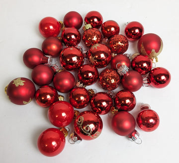 Small Red Glass Vintage Christmas Ornaments