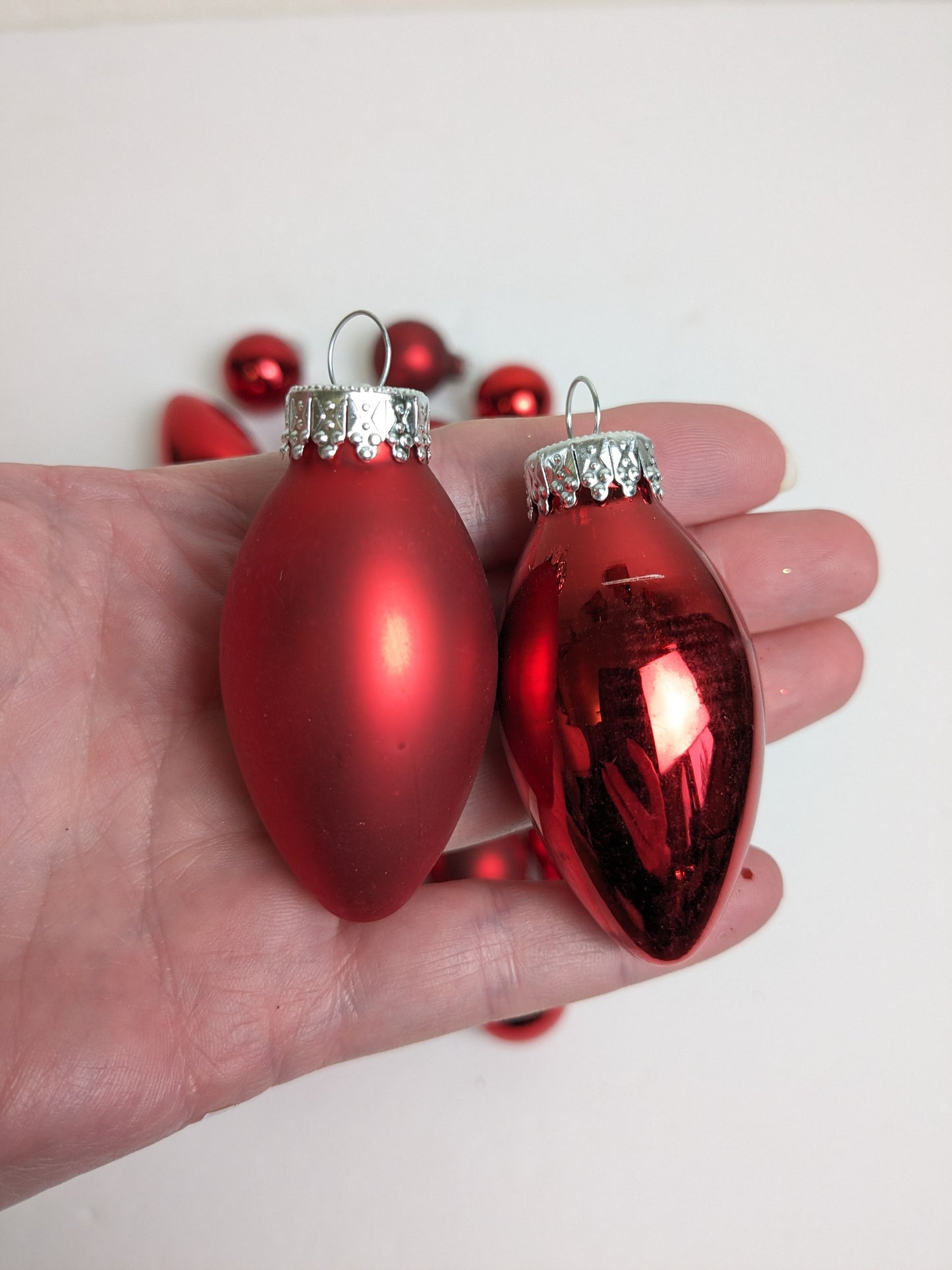 Small Red Glass Vintage Christmas Ornaments