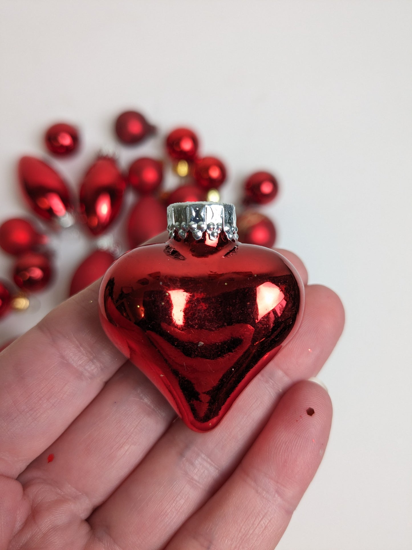 Small Red Glass Vintage Christmas Ornaments