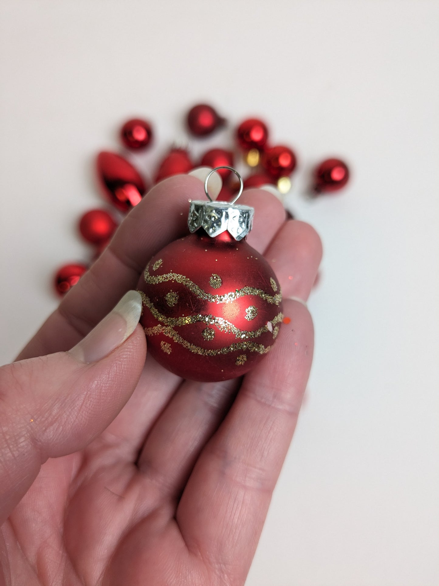 Small Red Glass Vintage Christmas Ornaments