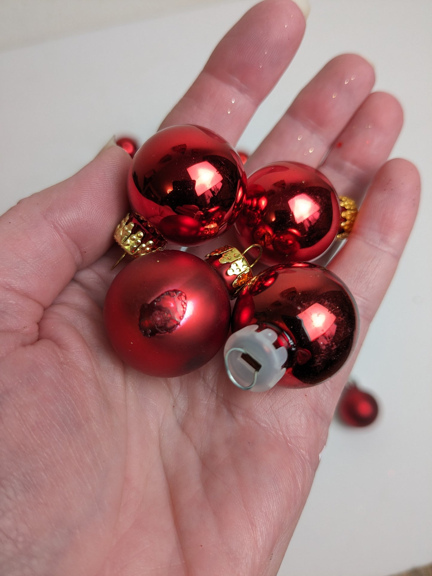 Small Red Glass Vintage Christmas Ornaments