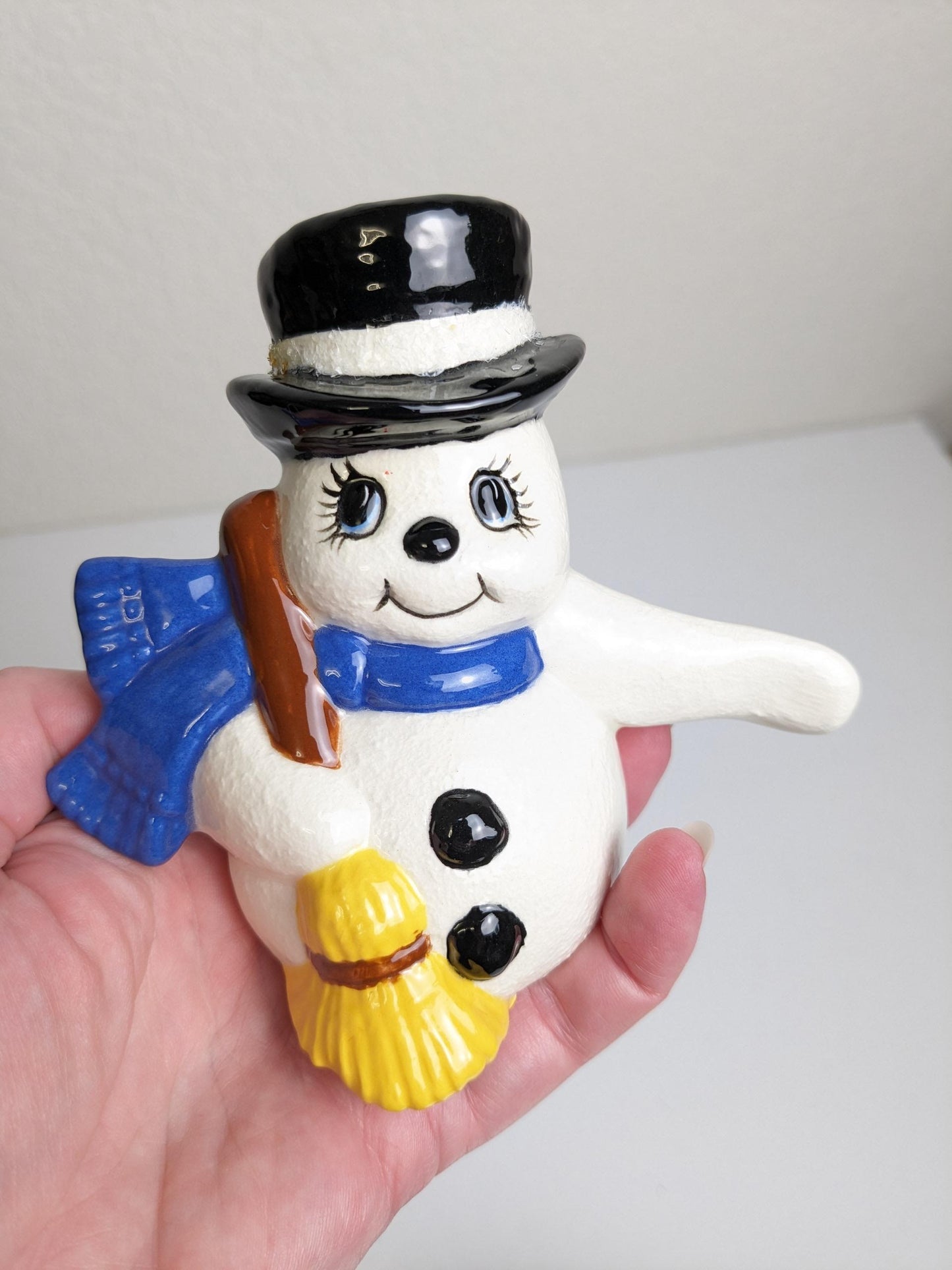 Vintage Ceramic Snowman Shelf Sitter