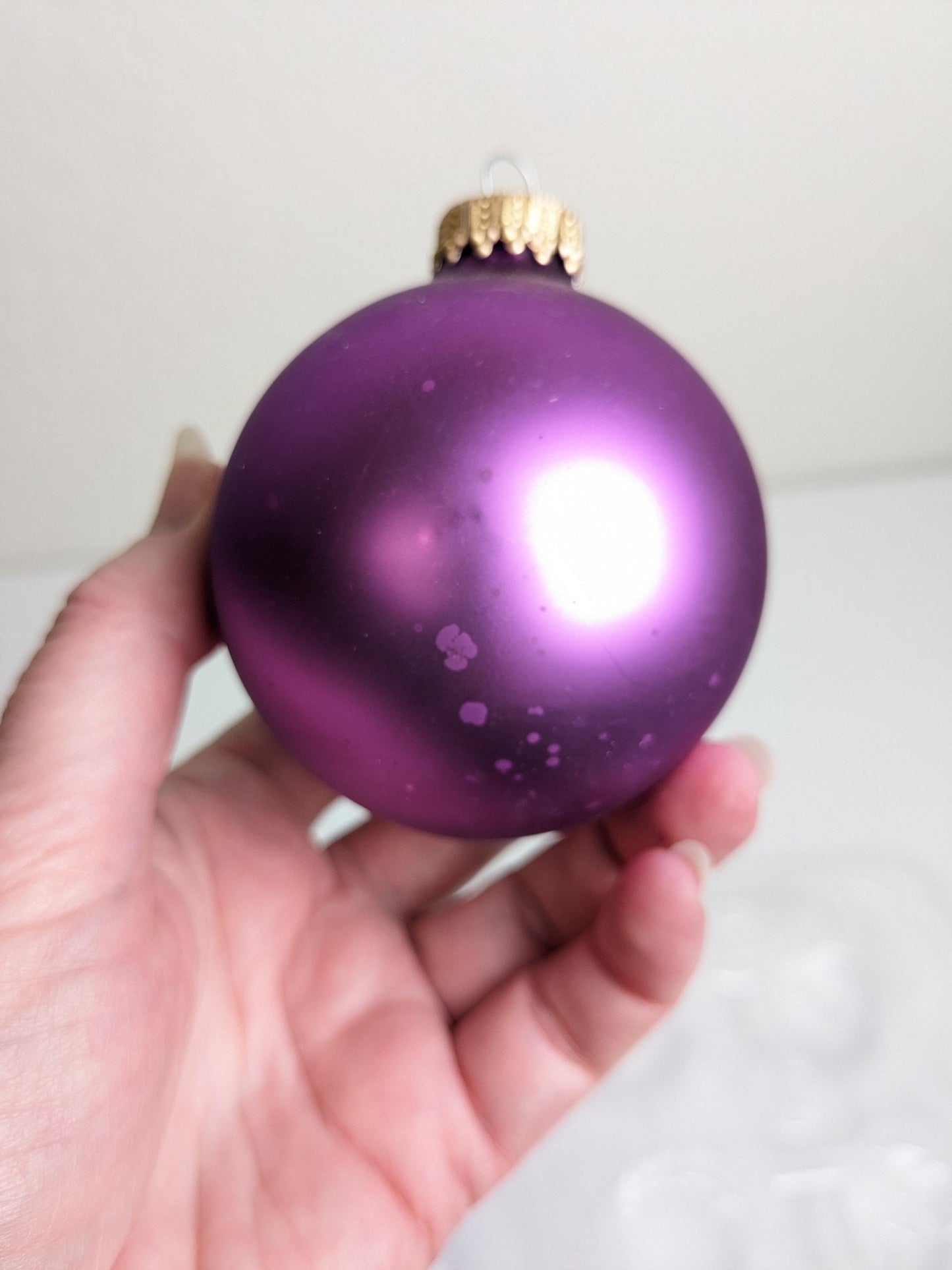 Purple Glass Christmas Ornament Set