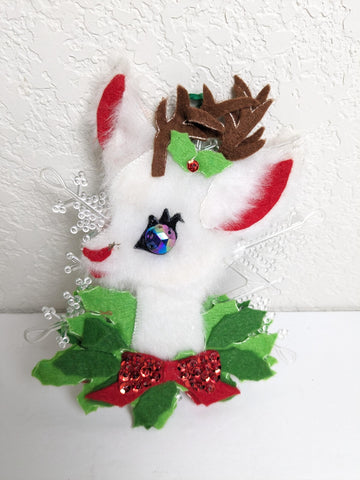 Vintage Handcrafted Reindeer Christmas Ornament