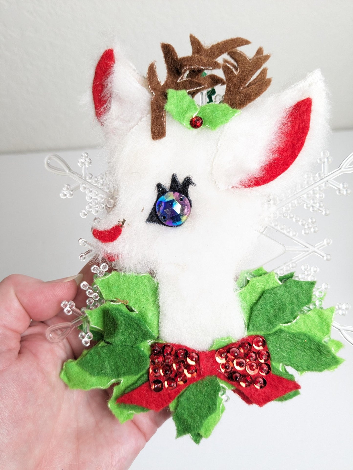 Vintage Handcrafted Reindeer Christmas Ornament