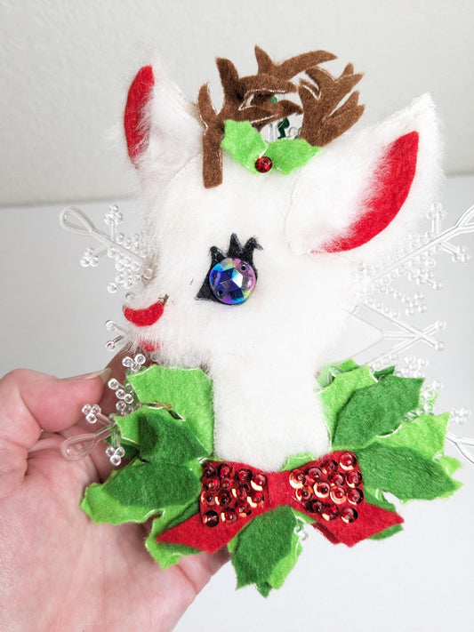 Vintage Handcrafted Reindeer Christmas Ornament