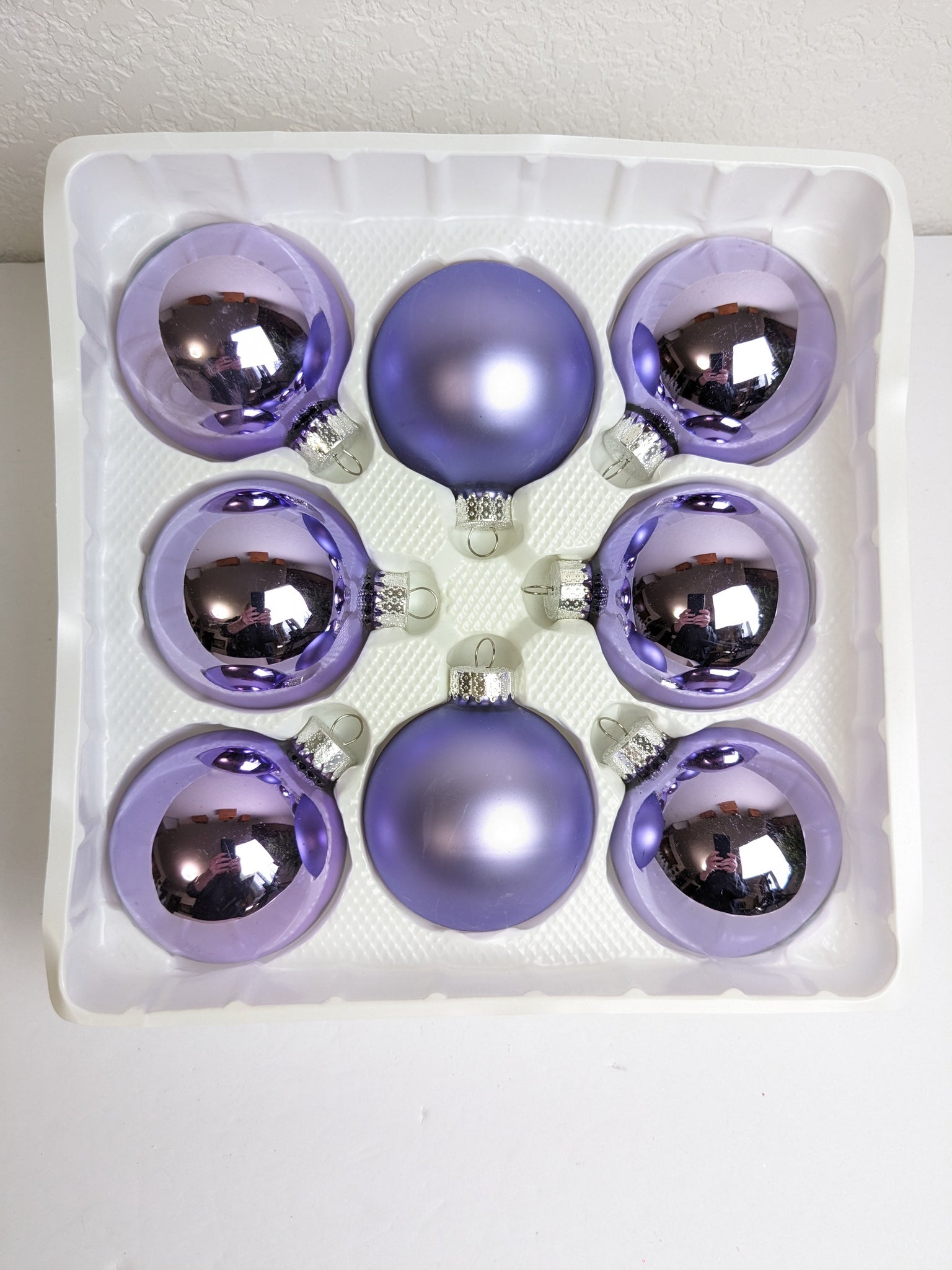 Vintage Purple Lavender Glass Ball Christmas Ornaments