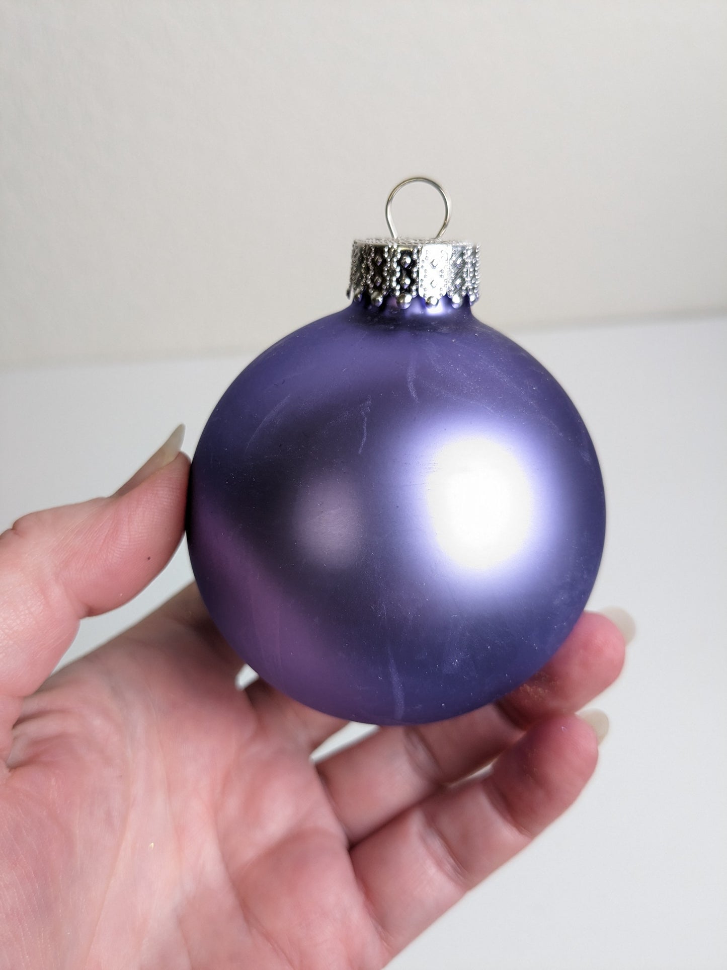 Vintage Purple Lavender Glass Ball Christmas Ornaments
