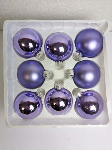 Vintage Purple Lavender Glass Ball Christmas Ornaments