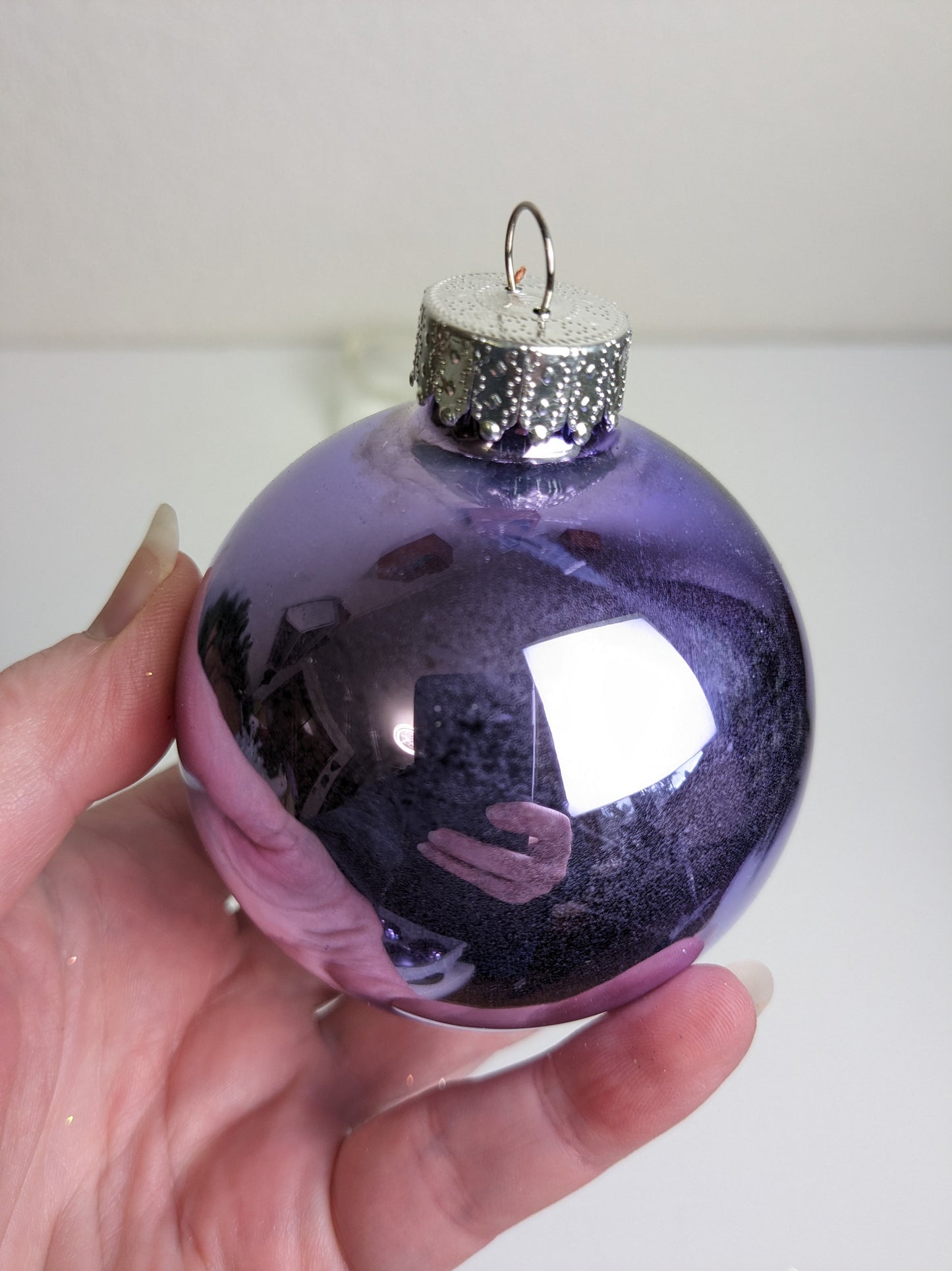 Vintage Purple Lavender Glass Ball Christmas Ornaments