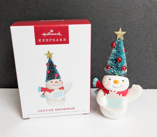 Festive Snowman -  Limited Edition Hallmark Keepsake Ornament 2023