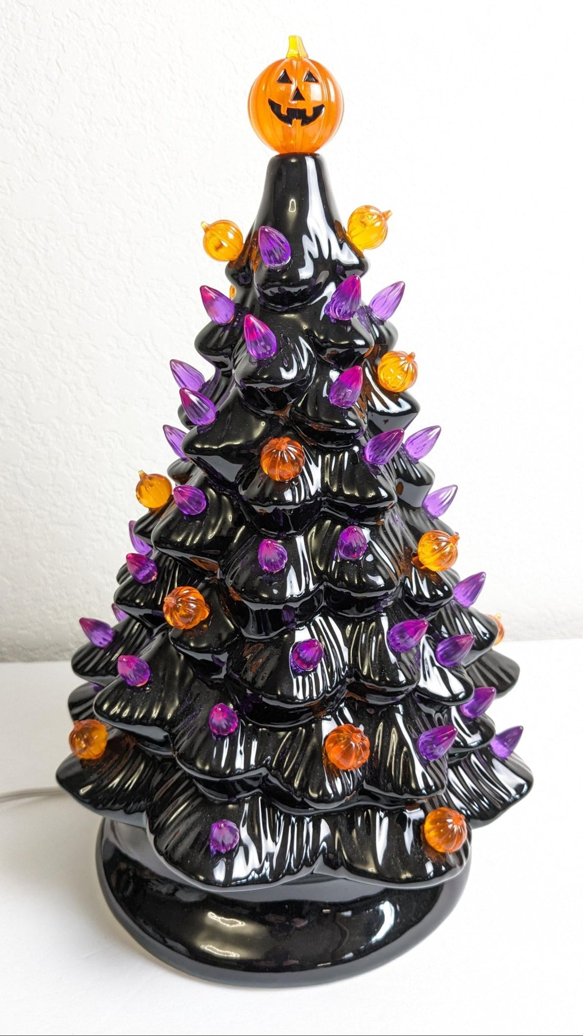 Haunted Halloween Christmas Tree - Ceramic Light Up 13 inch tall