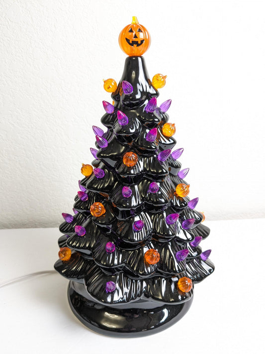 Haunted Halloween Ceramic Light Up 13" Tree