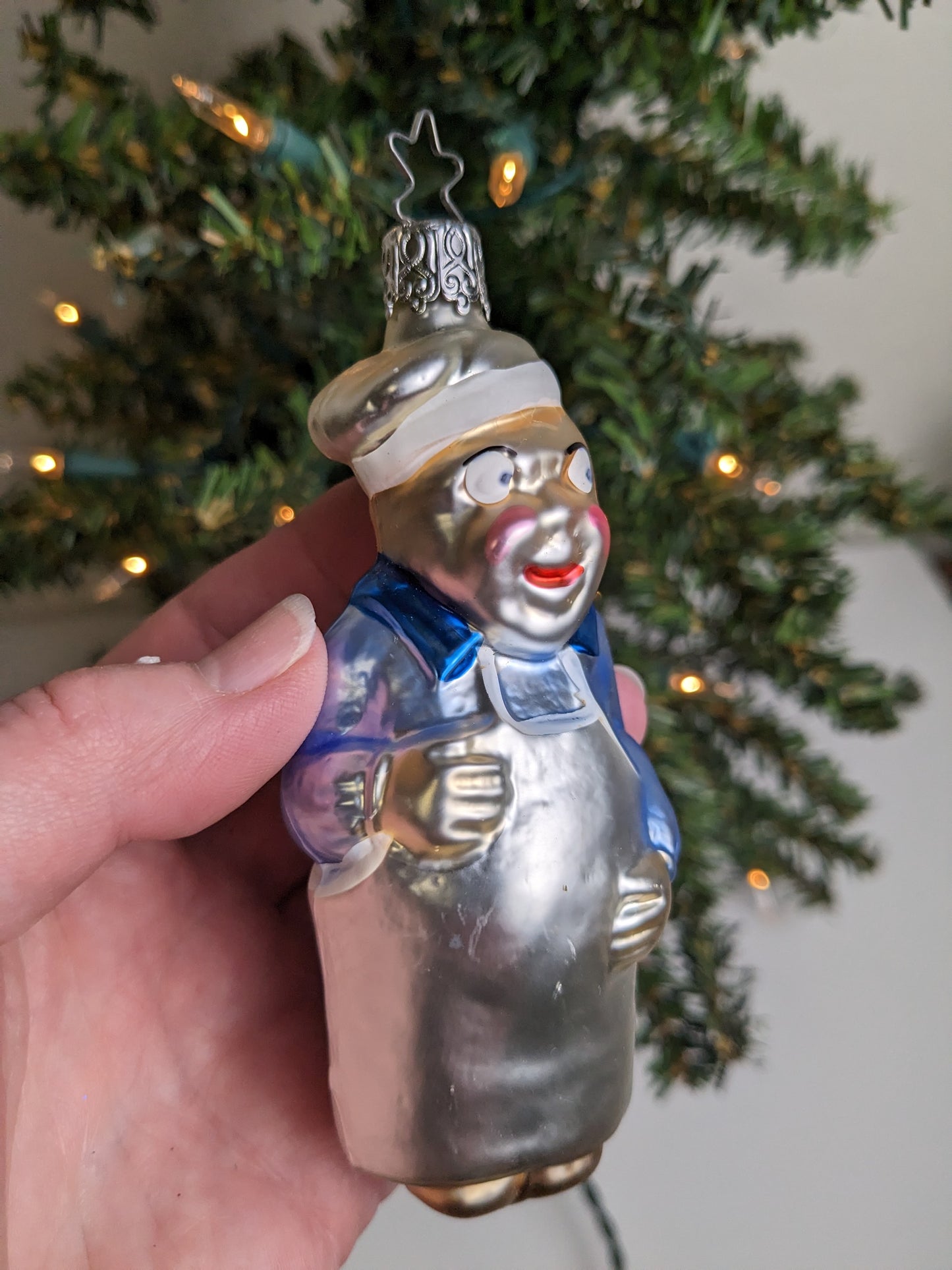 Baker Chef Santa Inge Glas Vintage Christmas Ornament