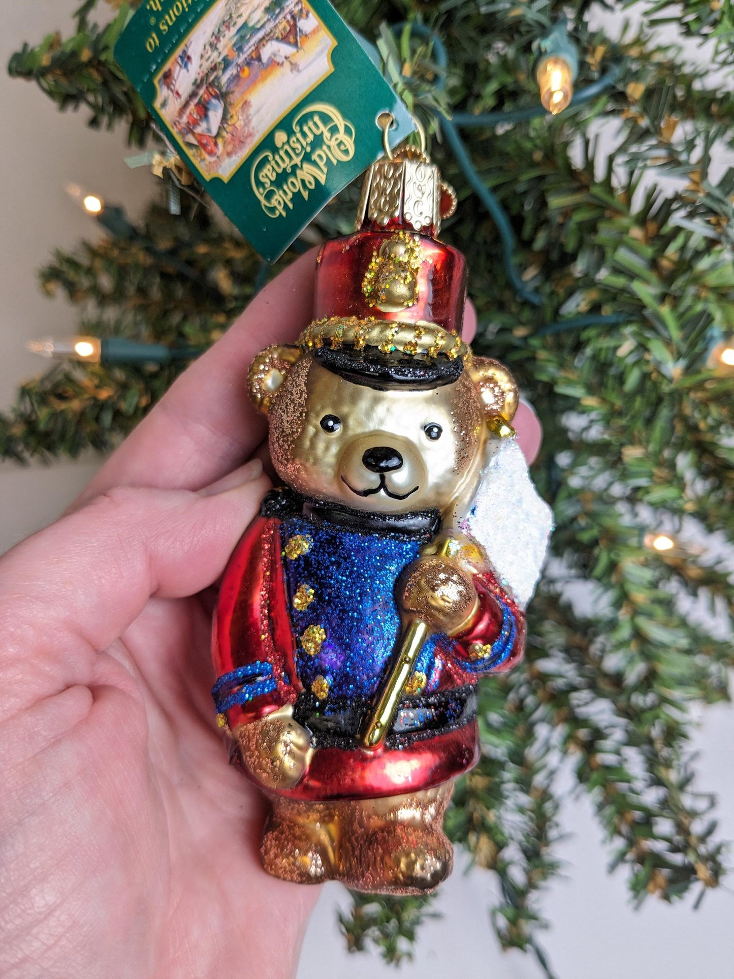 Marching Band Blown Glass Teddy Bear Old World Ornament