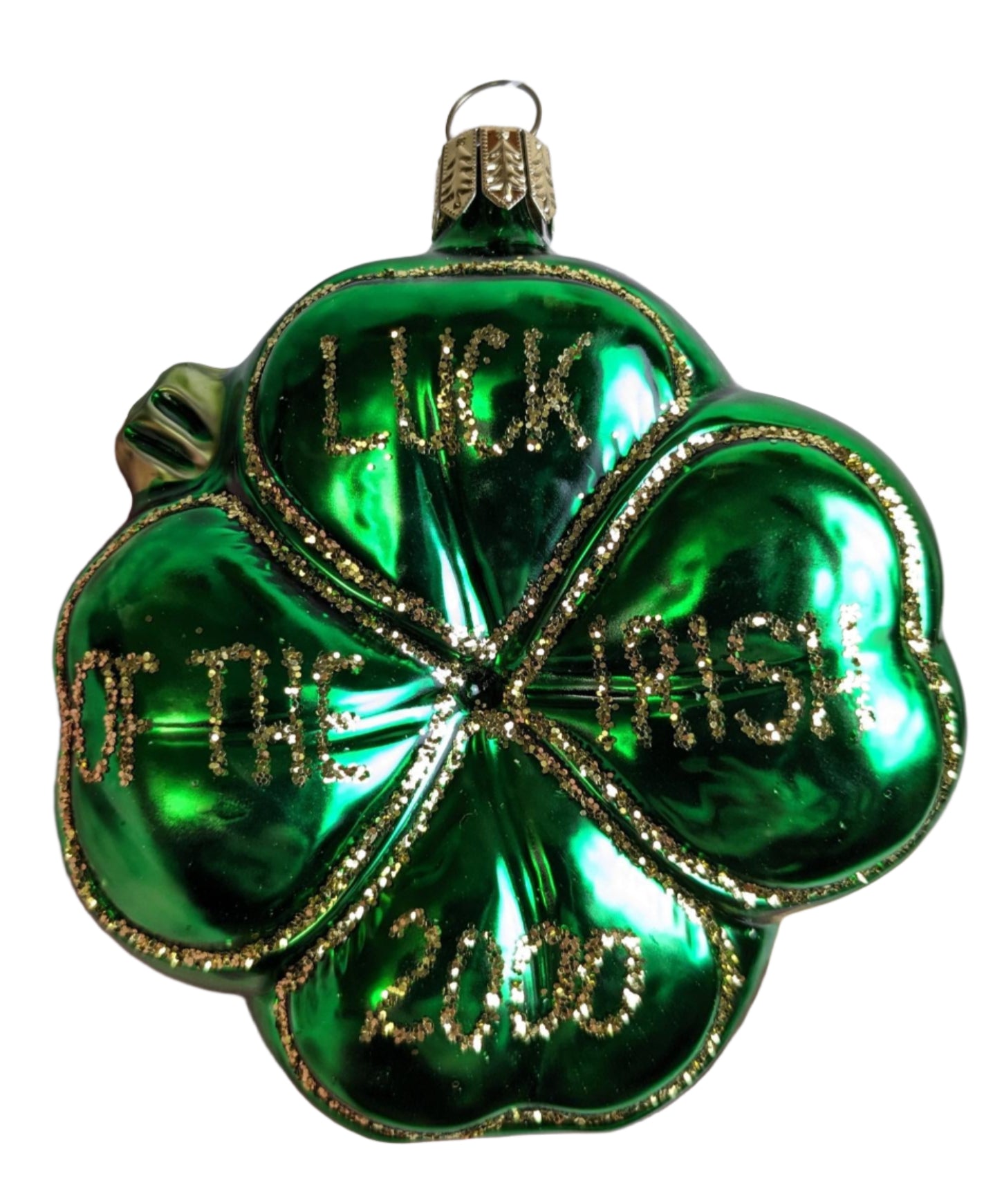 Four Leaf Clover Glass Holiday Ornaments -3.5"