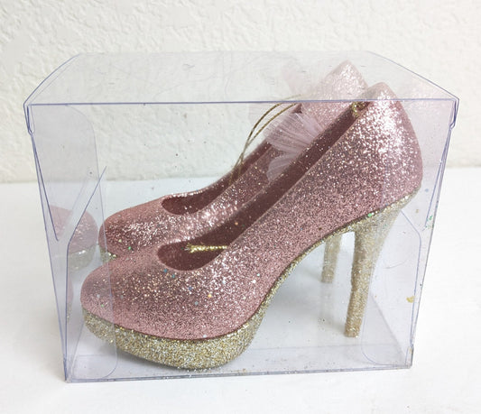 Pink High Heal Shoe Shatterproof Christmas Ornaments