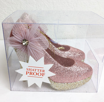 Pink High Heal Shoe Shatterproof Christmas Ornaments