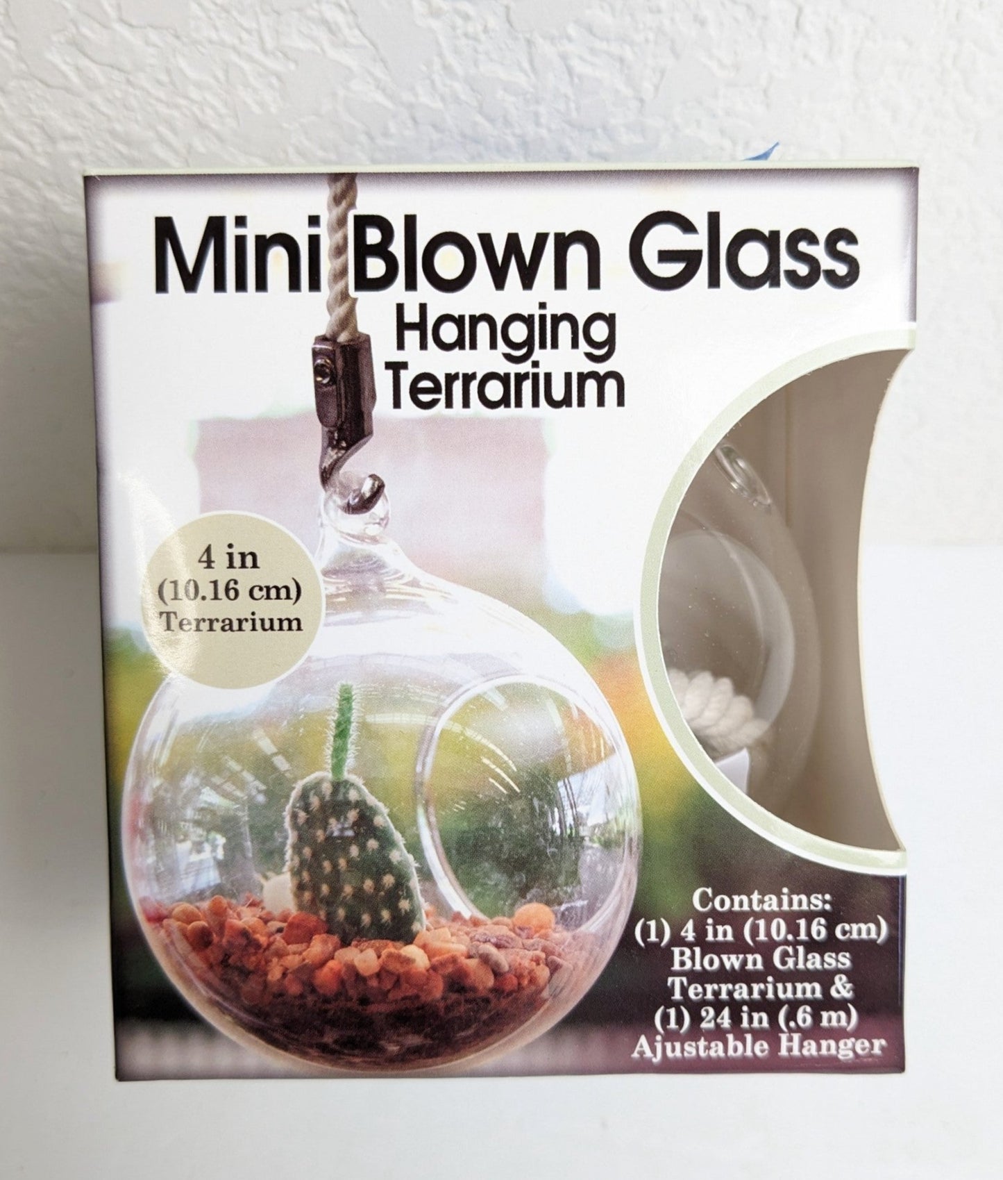 Mini Blown Glass Hanging Terrarium Planter - 4 inches