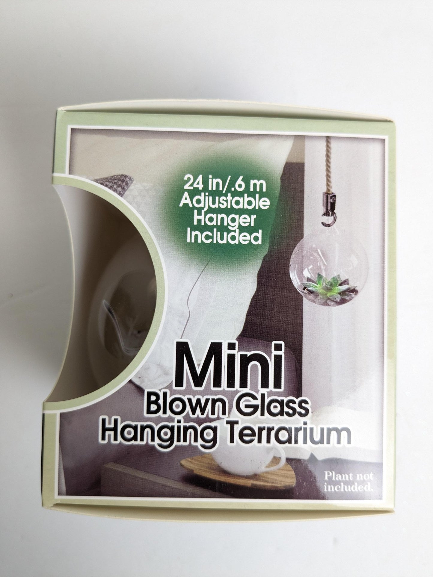 Mini Blown Glass Hanging Terrarium Planter - 4 inches