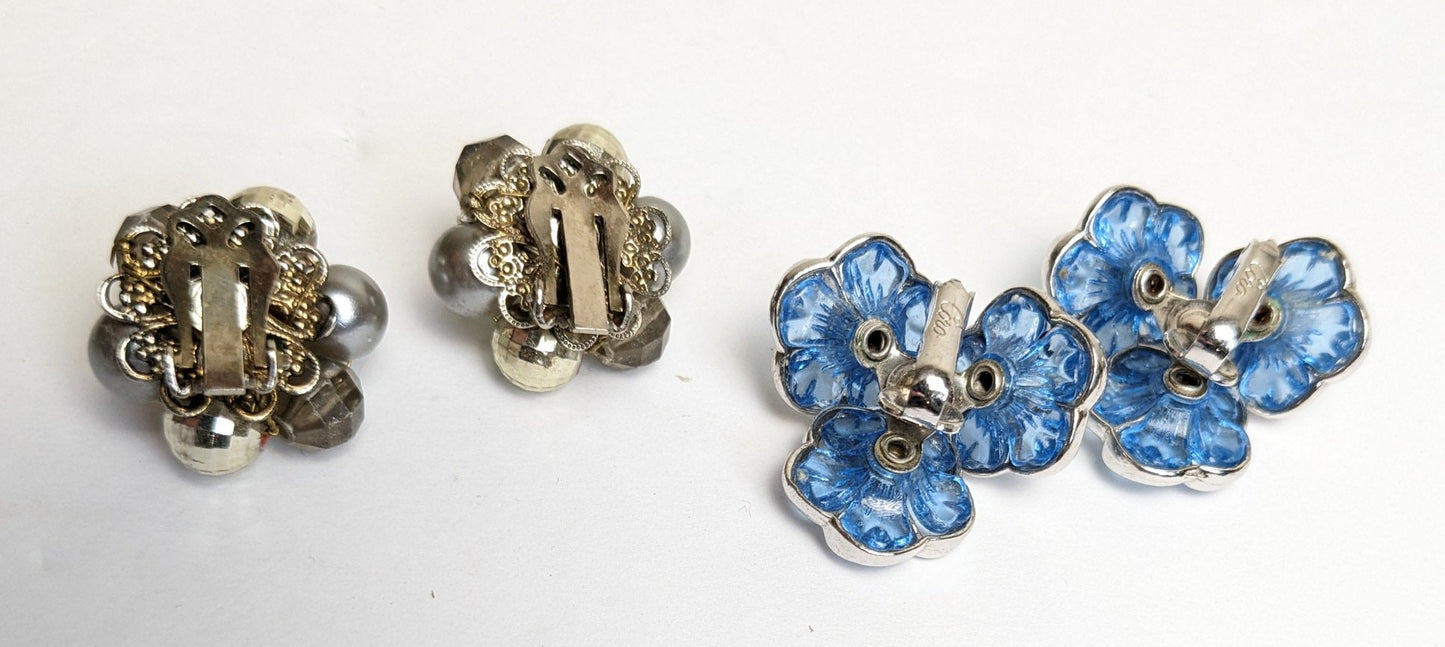 Vintage Jewelry Floral Clip-On Earrings