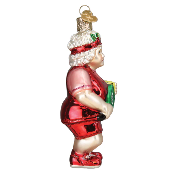 Mrs. Santa Claus Playing Pickleball - Blown Glass Tree Ornament by Old World Christmas