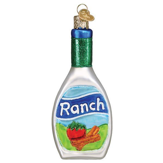 Ranch Dressing Bottle - Funny Blown Glass Tree Ornament by Old World Christmas