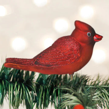 Bright Red Cardinal by Old World Christmas Blown Glass Ornament