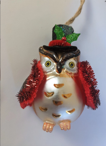 Vintage Owl Christmas Tree Ornament