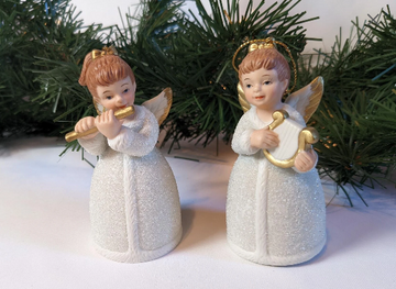 Homco Angel Bell Christmas Ornaments
