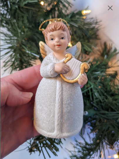 Homco Angel Bell Christmas Ornaments