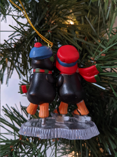 Ice Skating Penguins Ornament