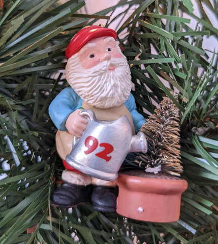 Vintage Hallmark Green Thumb Santa Christmas Ornament