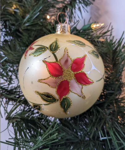 Poinsettia Christmas Ornament