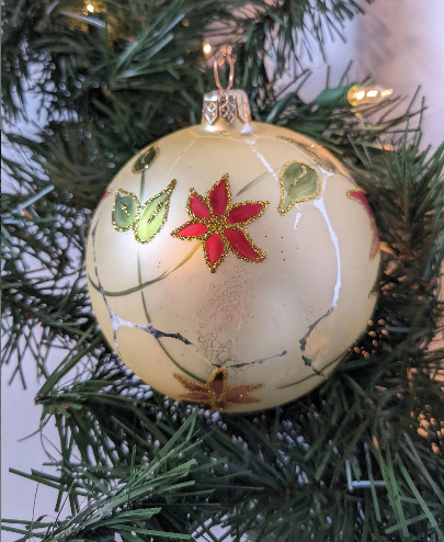 Poinsettia Christmas Ornament