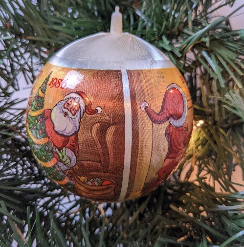 Vintage Satin 1986 Baby's Second Christmas Ornament