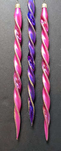 Pink and Purple Icicle Christmas Ornaments