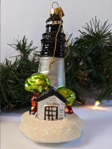 Beaufort Lighthouse Glass Ornament