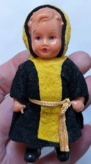 Celluloid Miniature Monk Doll