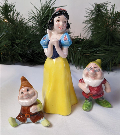 Vintage Snow White Doc and Happy Figurines