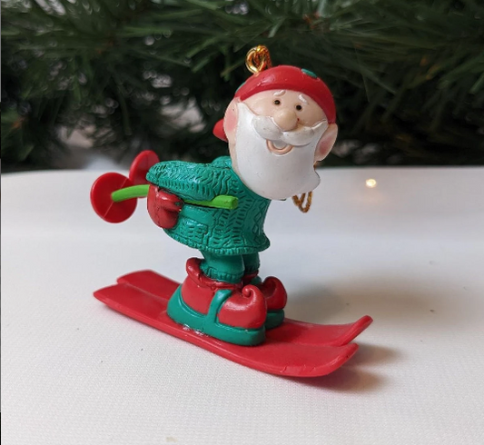 Vintage Avon Skiing Elf Christmas Ornament