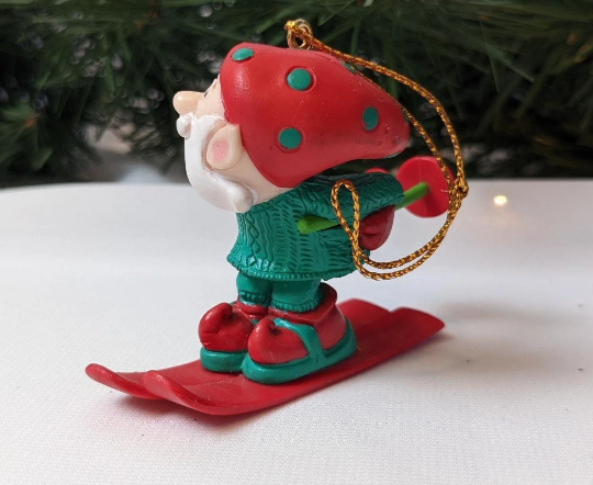 Vintage Avon Skiing Elf Christmas Ornament