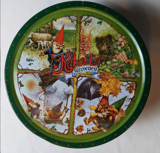 Vintage Kabouter Siezoenen Christmas Cookie Tin