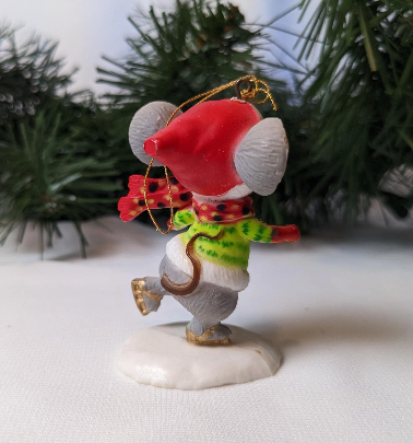 Vintage 1983 Bradford Ice Skating Mouse Ornament