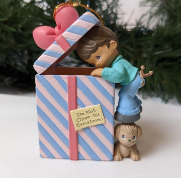 Vintage Precious Moments Brighten Up Christmas Ornament