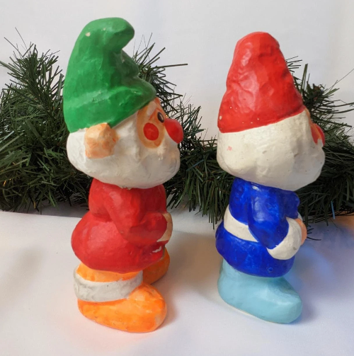 Vintage Homco Santa and Elf Papier Mache