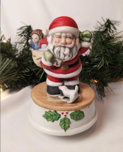 Vintage Santa Christmas Music Box